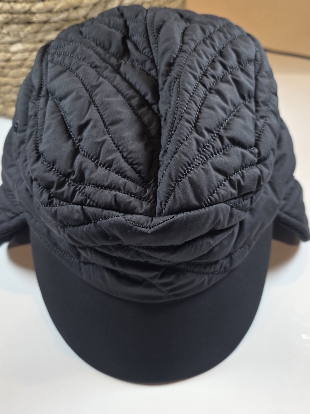 Lululemon Team Canada Olympic Quilted Black Ear Flap Cap XS/S